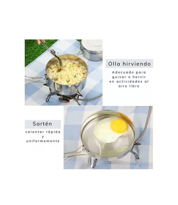 CAMPING OLLAS COCINA ACCESORIOS COLOR PLATA - 6
