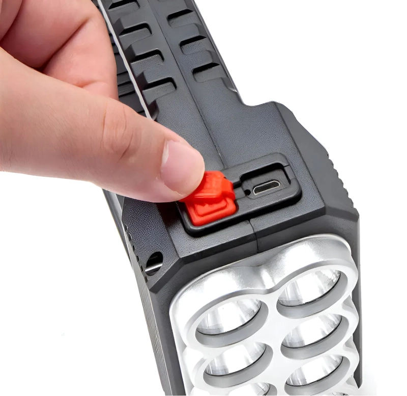 LINTERNA DE MANO PORTATIL 8 LED RECARGABLE SOLAR USB CAMPING COLOR DE LA LINTERNA NEGRO COLOR - 1