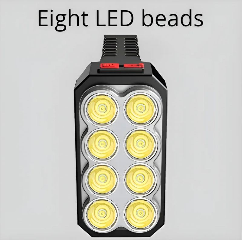 LINTERNA DE MANO PORTATIL 8 LED RECARGABLE SOLAR USB CAMPING COLOR DE LA LINTERNA NEGRO COLOR - 3