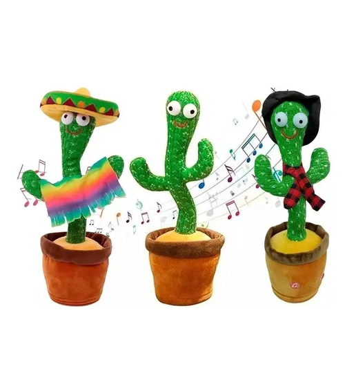 CACTUS BAILARIN JUGUETE DE FELPA IMITA VOZ Y ES MUSICAL - 6