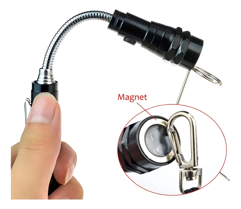 LINTERNA FLEXIBLE LED TELESCOPICA COLOR NEGRO FLEXIBLE MAGNE TICA RECOGE OBJETOS IMAN FRONTAL Y - 2