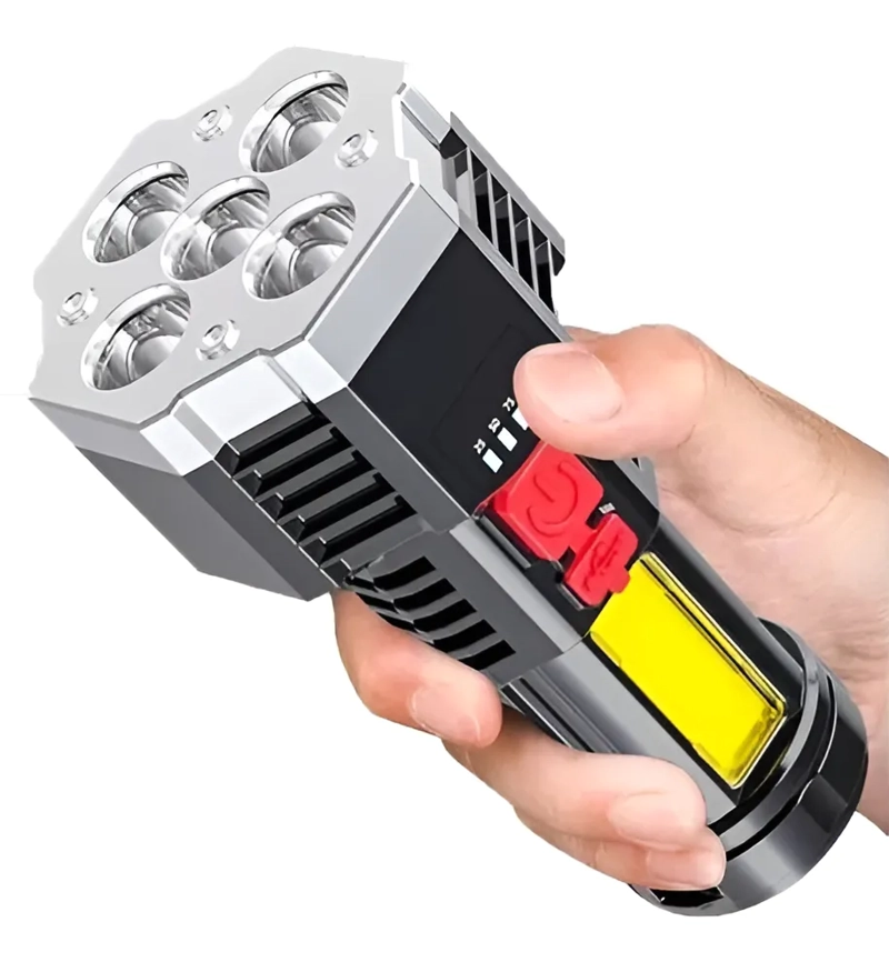 LINTERNA LED RECARGABLE CAMPING 4 FRECUENCIAS CABLE USB COLOR DE LA LINTERNA NEGRO COLOR DE LA - 1