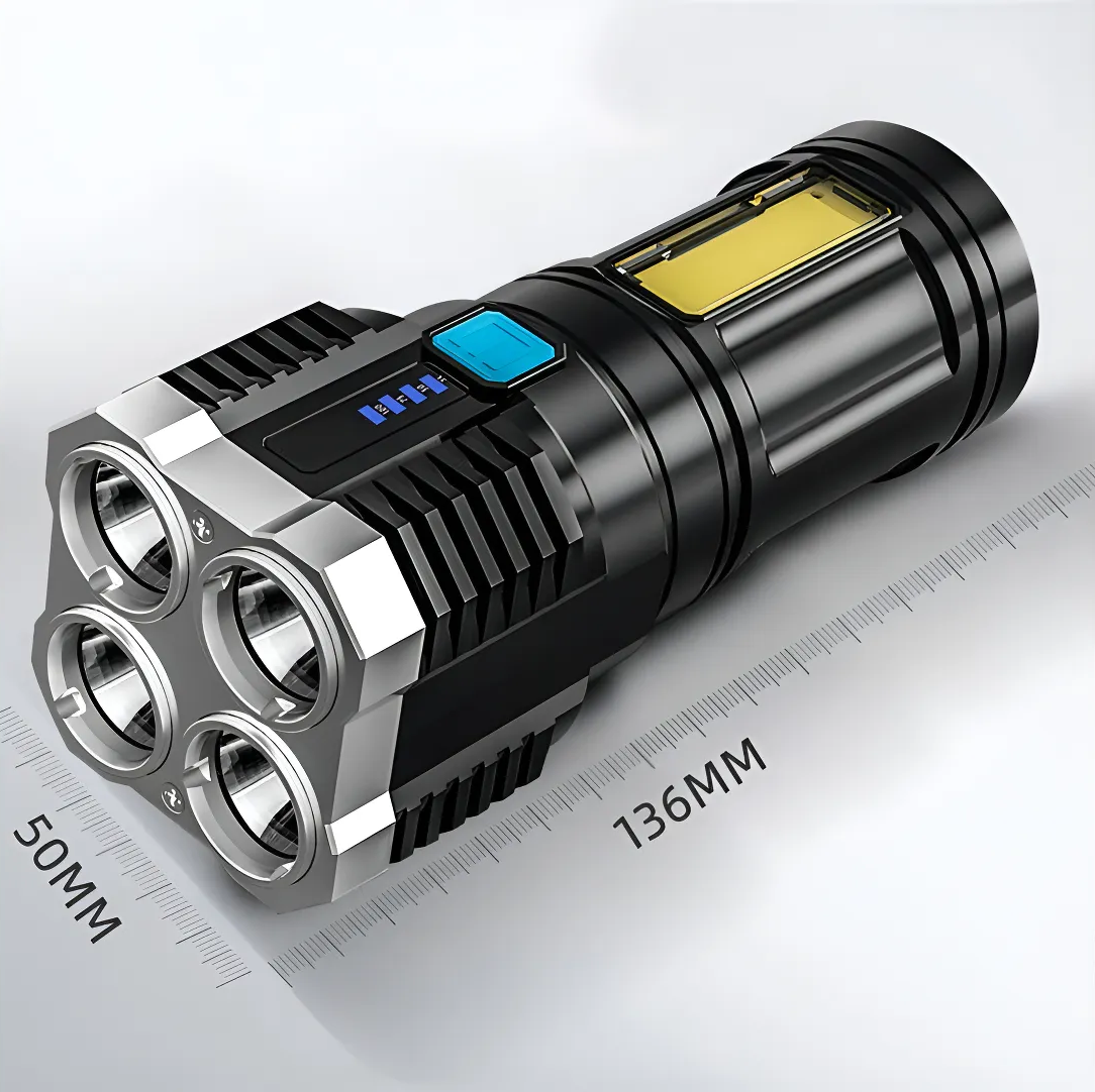 LINTERNA LED RECARGABLE CAMPING 4 FRECUENCIAS CABLE USB COLOR DE LA LINTERNA NEGRO COLOR DE LA - 3