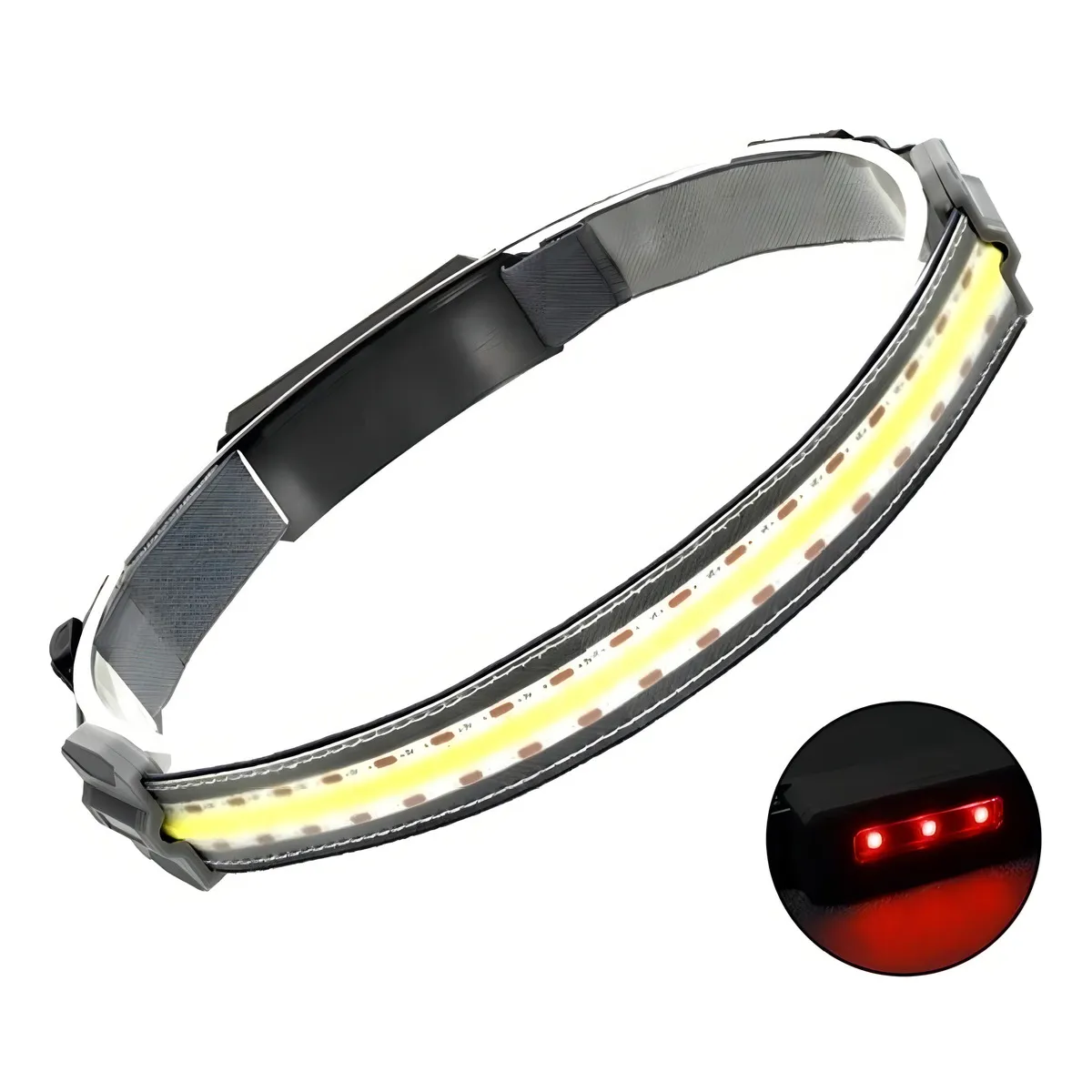 LINTERNA FRONTAL MINERO CINTILLO LUZ LED COB POTENTE USB PRO COLOR DE LA LINTERNA GRIS COLOR DE - 1