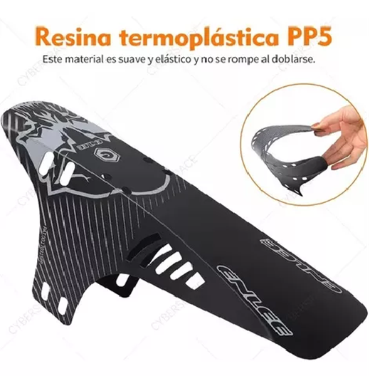TAPABARRO BICICLETA MUD GUARD MTB CICLISMO EN COLOR NEGRO EN COLOR BLANCO - 4