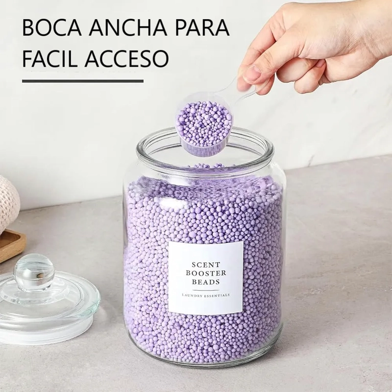 2 CONTENEDORES DE DETERGENTE 2LT CON CUCHARA Y ETIQUETAS FRASCOS VIDRIO CON TAPA HERMETICA PARA - 2