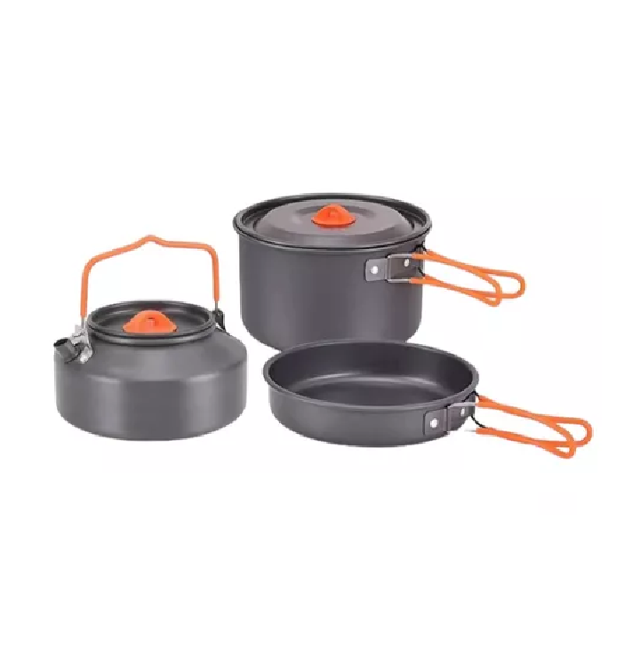 OLLAS Y TETERA LIGERA PORTABLE CAMPING GRIS - 2