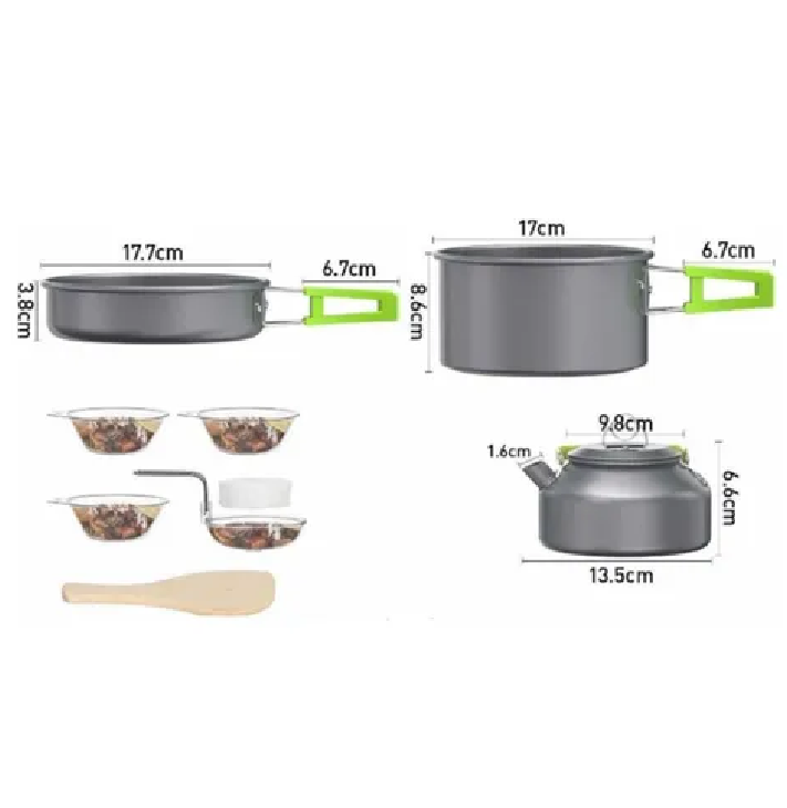 OLLAS Y TETERA LIGERA PORTABLE CAMPING GRIS - 3