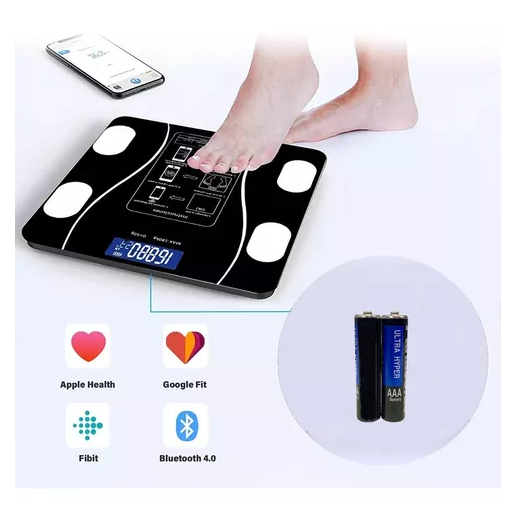 PESA DIGITAL DE BAÑO INTELIGENTE RECARGABLE BLUETOOTH APP EN COLOR NEGRO - 4