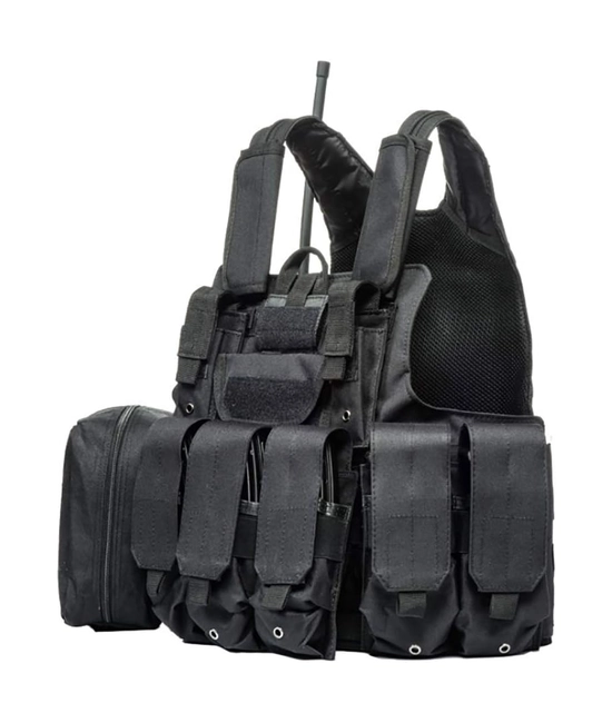 CHALECO TACTICO MILITAR AIRSOFT CIRA, COLOR EN COLOR NEGRO - 2