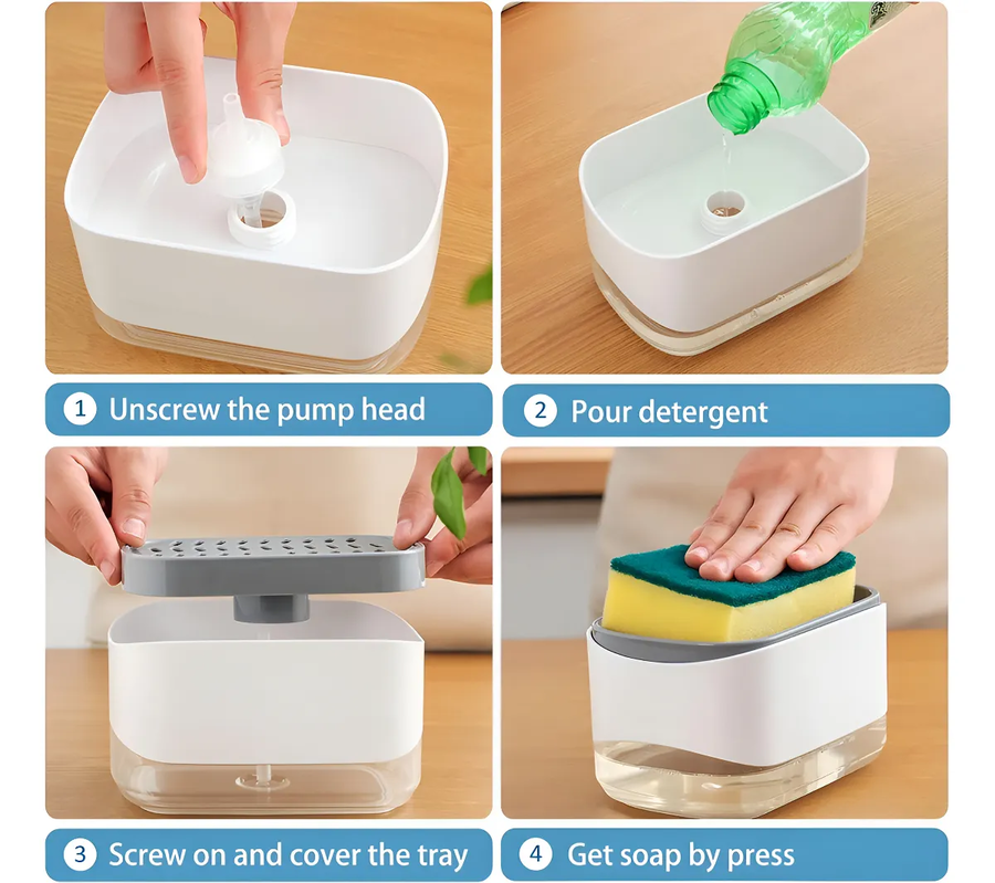DISPENSADOR JABON LIQUIDO DISPENSADORES JABON LAVA LOZA DISPENSADOR DE JABON LIQUIDO - 1