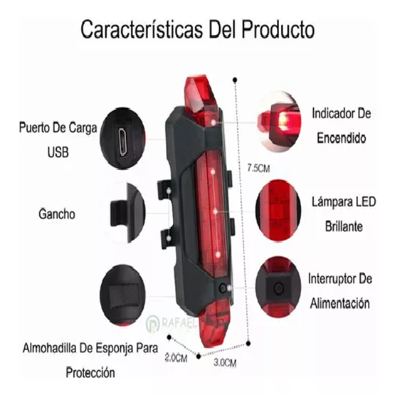 LED TRASERO BICICLETA SEÑALIZADOR WEST BIKING - 4