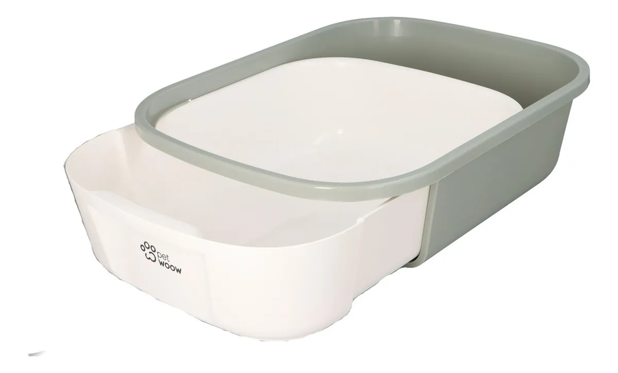 ARENERO SANITARIO GATOS CON PUERTA ABATIBLE GRIS 52X41X40,5 CM PETWOOW | ARENERO CERRADO PARA - 4