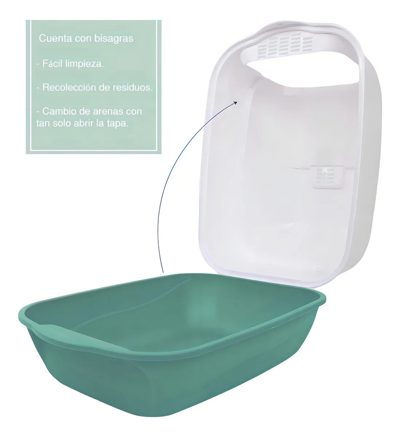 RACK & PACK ARENERO PARA GATO CERRADO 52 X 35 X 34 CM CAJA DE ARENA PARA GATOS CON TAPA Y - 5