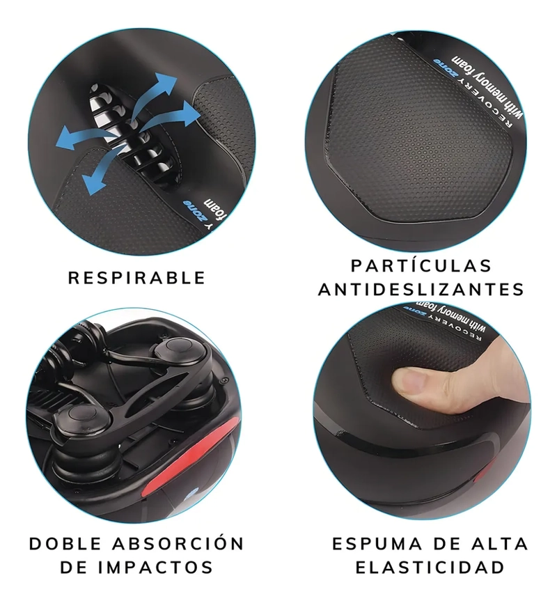 ASIENTO SILLIN DE BICICLETA AMPLIO ANTIPROSTATICO REFLECTANTE IMPERMEABLE SIN COSTURA CON - 2