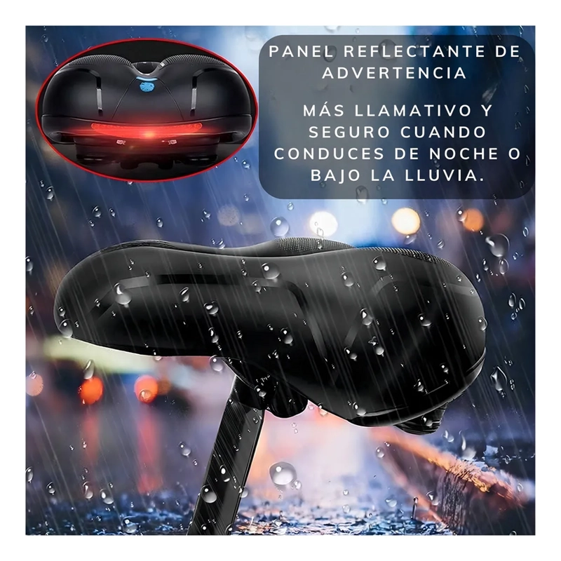 ASIENTO SILLIN DE BICICLETA AMPLIO ANTIPROSTATICO REFLECTANTE IMPERMEABLE SIN COSTURA CON - 3
