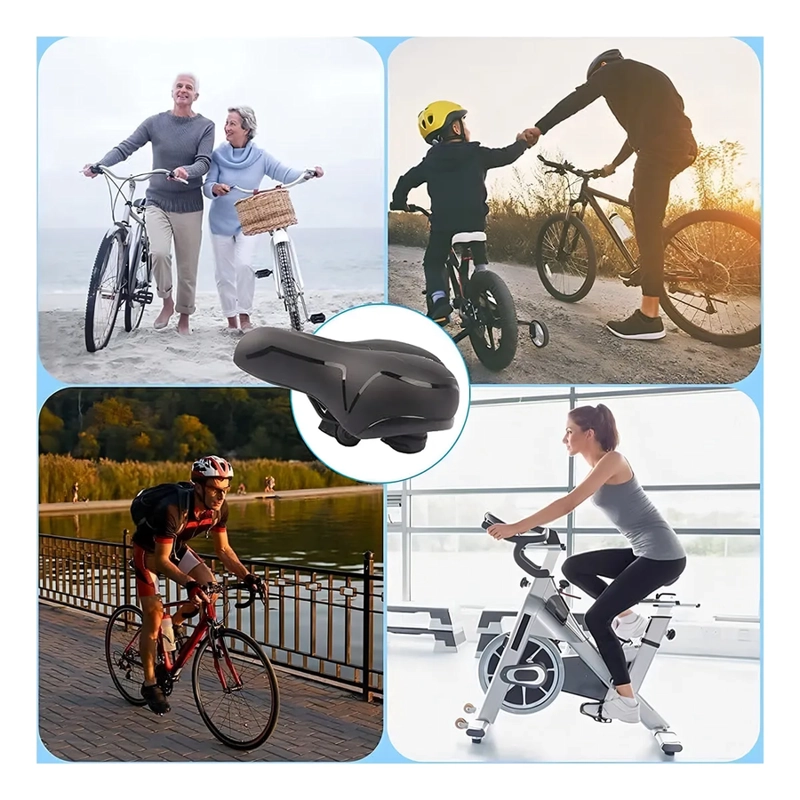 ASIENTO SILLIN DE BICICLETA AMPLIO ANTIPROSTATICO REFLECTANTE IMPERMEABLE SIN COSTURA CON - 5