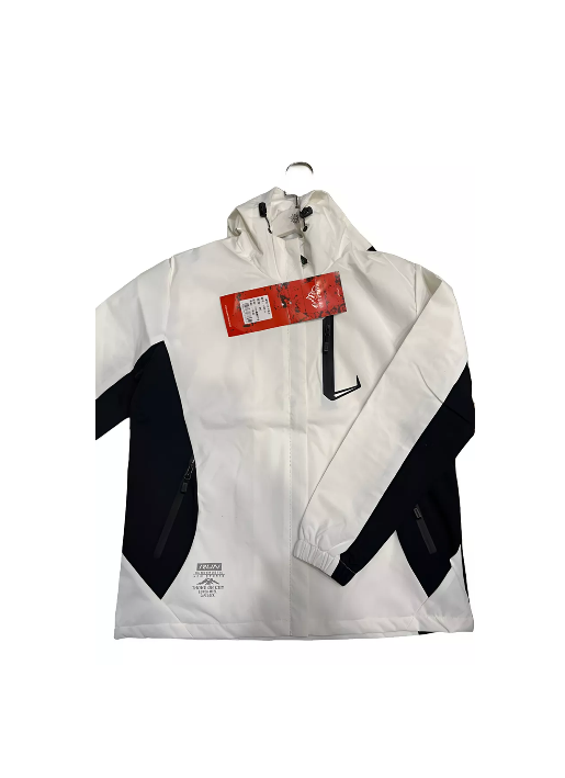CHAQUETA CORTAVIENTO DEPORTIVA LIVIANA MICROPOLAR EN COLOR BLANCO, TALLA L - 1