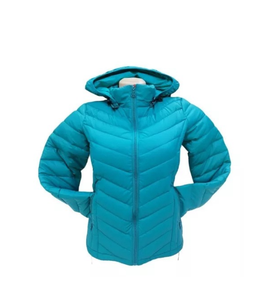 CHAQUETA 3/4 CORTA MUJER ENGOMADA TE RMICA, RAPIDO, TURQUESA CLARO, TALLA 2XL - 1