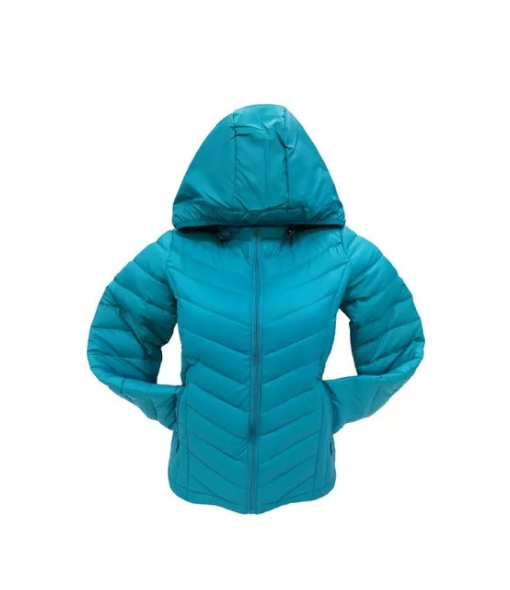 CHAQUETA 3/4 CORTA MUJER ENGOMADA TE RMICA, RAPIDO, TURQUESA CLARO, TALLA 2XL - 2