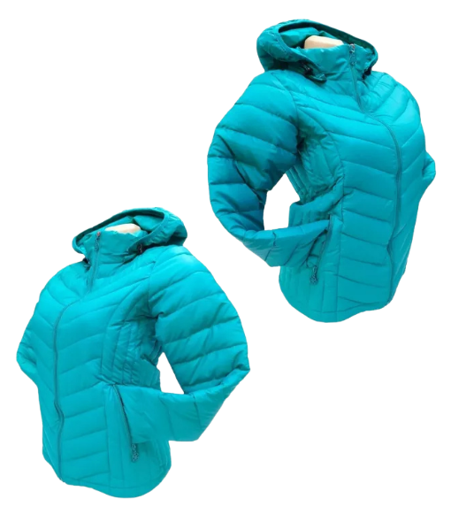 CHAQUETA 3/4 CORTA MUJER ENGOMADA TE RMICA, RAPIDO, TURQUESA CLARO, TALLA 2XL - 4