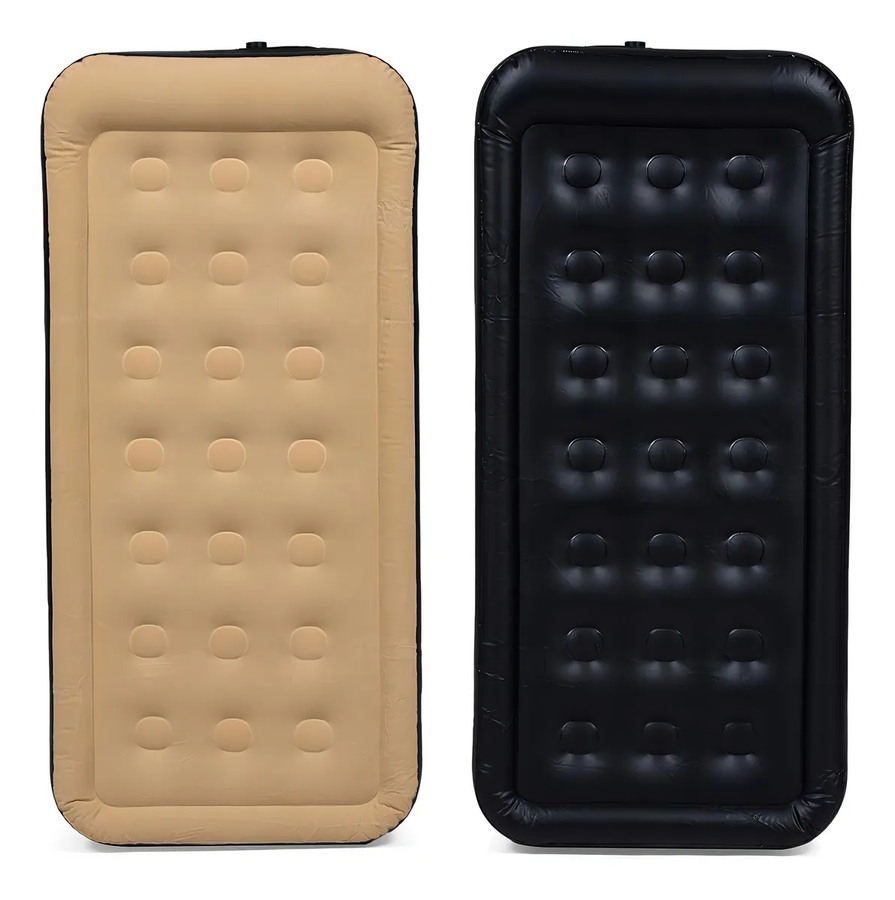 COLCHON INFLABLE ELE CTRICO KANO AUTOINFLABLE INDIVIDUAL COLOR BEIGE 1 PLAZA CAMA PARA CAMPING - 3