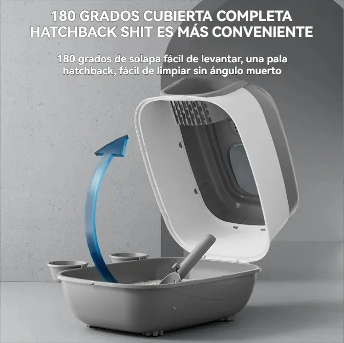 ARENERO SANITARIO CERRADO PARA GATO CON PALA PUERTA ABATIBLEKIT INICIAL PARA GATO CON BEBEDERO - 2