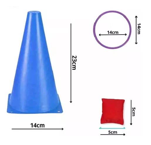 10 CONOS 10 AROS ENTRENAMIENTO AGILIDAD +10 BOLSAS DE ARENA SURTIDO - 3