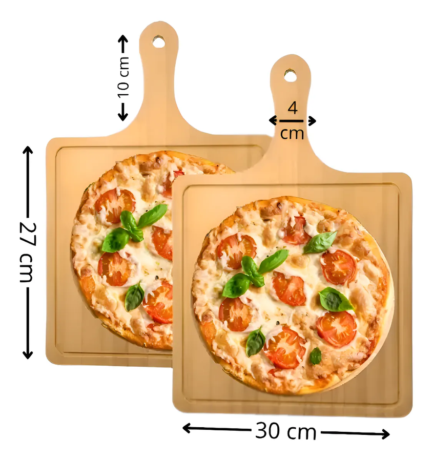 TABLAS PIZZA TABLA CUADRADA PICOTEO PLATO MADERA 27X30CM TABLA PARA SERVIR TABLA BAMBU TABLA - 4