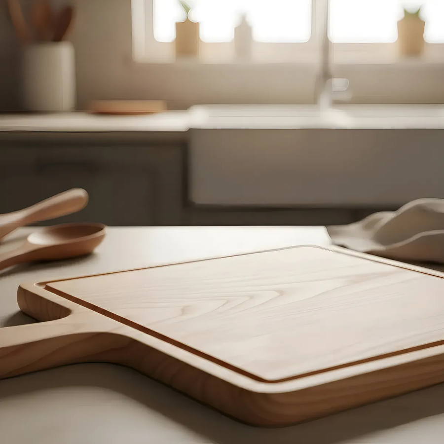 TABLAS PIZZA TABLA CUADRADA PICOTEO PLATO MADERA 27X30CM TABLA PARA SERVIR TABLA BAMBU TABLA - 5