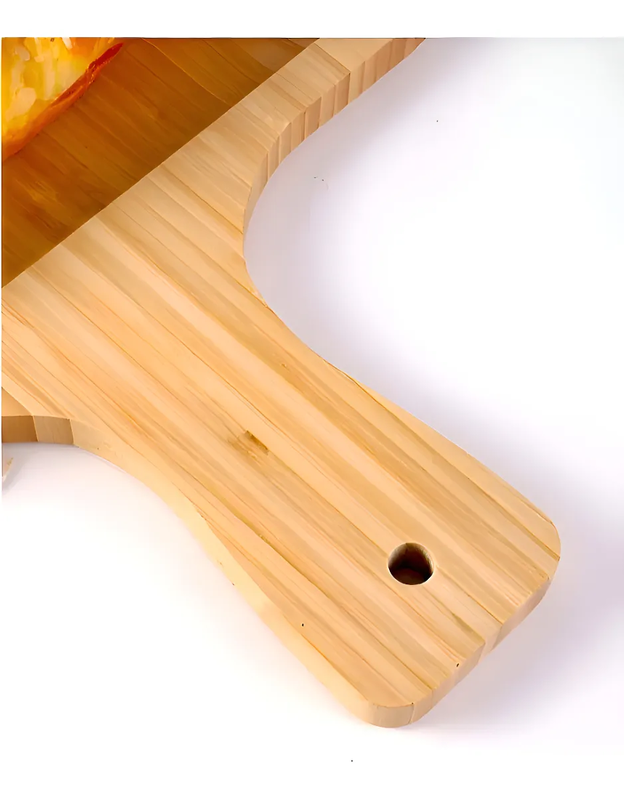 TABLAS PIZZA TABLA CUADRADA PICOTEO PLATO MADERA 27X30CM TABLA PARA SERVIR TABLA BAMBU TABLA - 6