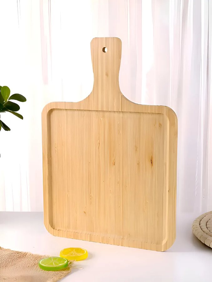 TABLAS PIZZA TABLA CUADRADA PICOTEO PLATO MADERA 27X30CM TABLA PARA SERVIR TABLA BAMBU TABLA - 7