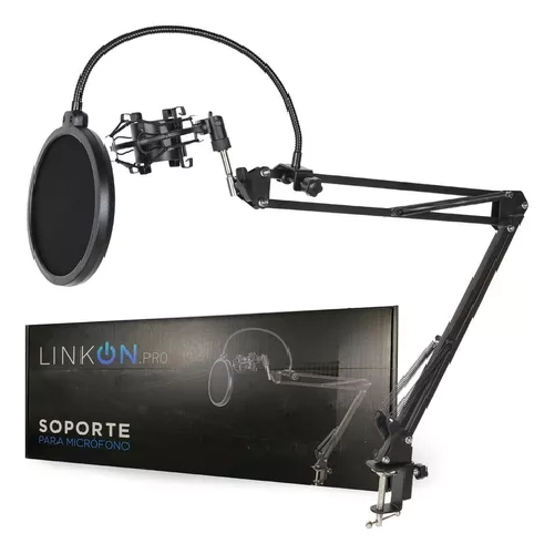 KIT SOPORTE PARA MICROFONO CONDENSADOR, BRAZO ANTIPOP Y ARAÑA LINKON - 1