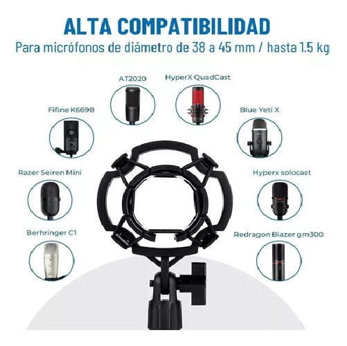 KIT SOPORTE PARA MICROFONO CONDENSADOR, BRAZO ANTIPOP Y ARAÑA LINKON - 3