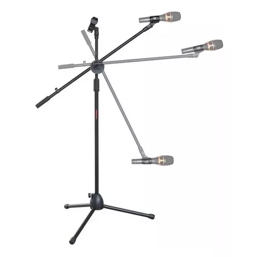 ATRIL MICROFONO, SOPORTE PEDESTAL PROFESIONAL AJUSTABLE, COLOR EN COLOR NEGRO - 2