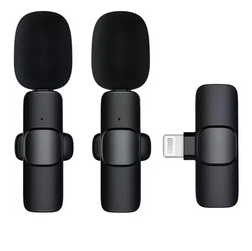 2 MICROFONOS LAVALIER SOLAPA INALAMBRICOS, COMPATIBLES CON IPHONE Y CELULARES K9, EN COLOR - 1