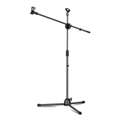 SOPORTE PARA MICROFONO, ATRIL CON BOOM, PROFESIONAL, PEDESTAL, COLOR EN COLOR NEGRO - 6