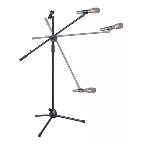 SOPORTE PARA MICROFONO, ATRIL CON BOOM, PROFESIONAL, PEDESTAL, COLOR EN COLOR NEGRO - 7