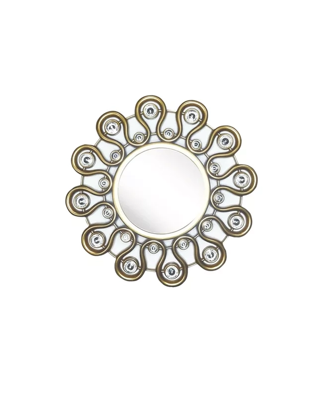 SET RELOJ DE PARED 25CM DECORATIVO SILENCIOSO + 2 ESPEJOS DORADO Y EN COLOR BLANCO - 1