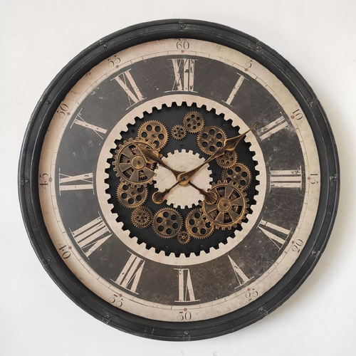 RELOJ DE PARED 78X19.7X80 CM, ELEMENTAL, EN COLOR CAFE - 1