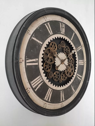 RELOJ DE PARED 78X19.7X80 CM, ELEMENTAL, EN COLOR CAFE - 2