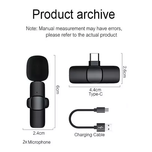 2 MICROFONOS LAVALIER SOLAPA INALAMBRICOS, USB-C, COMPATIBLES CON PC Y CELULARES K9 - 2