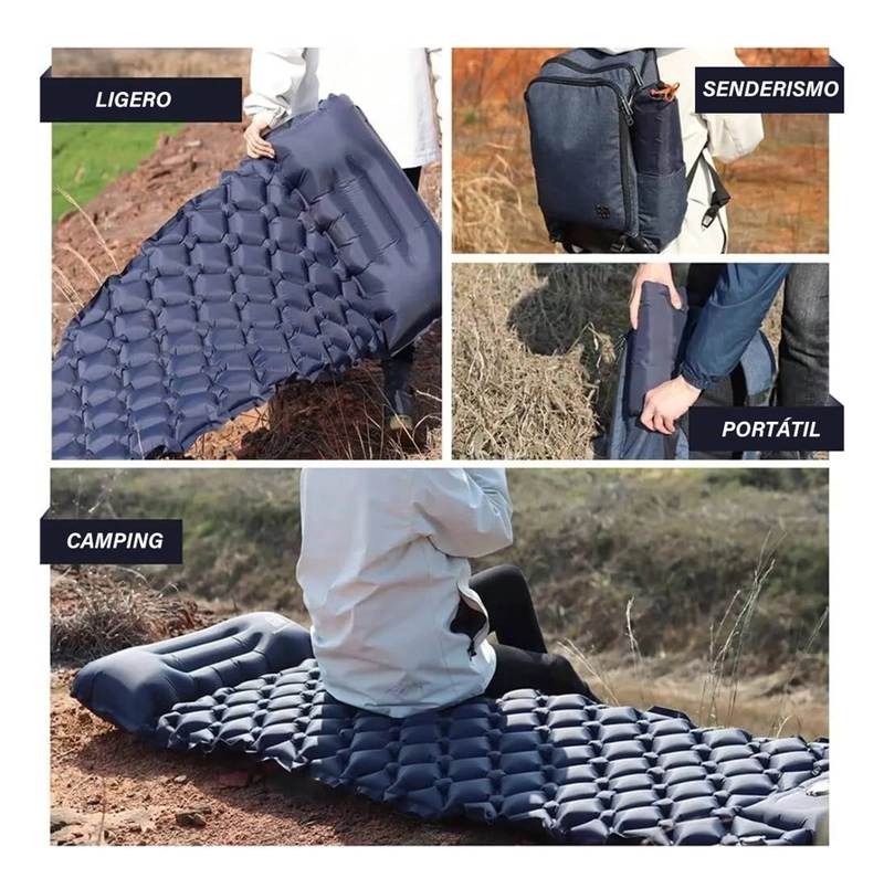 COLCHONETA INFLABLE PORTATIL Y ACOPLABLE LIGERA PARA CAMPING - 2