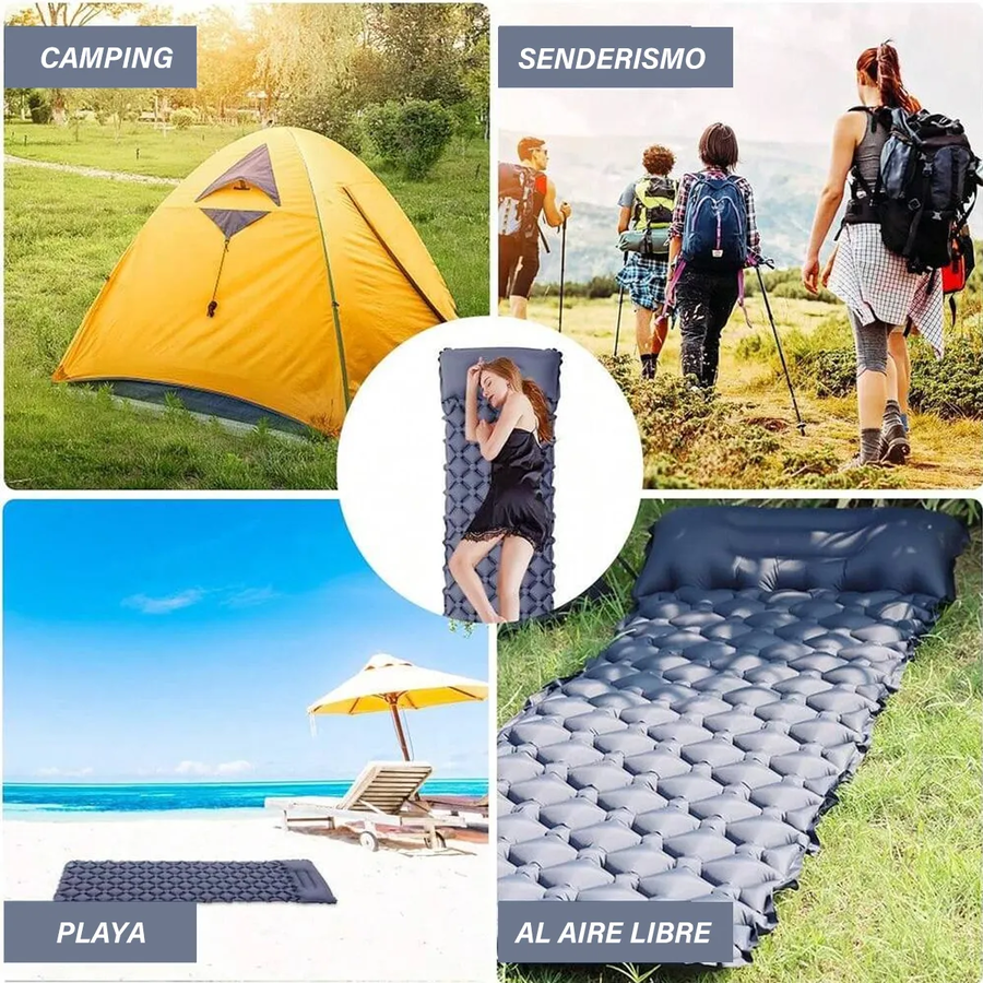 COLCHONETA INFLABLE PORTATIL Y ACOPLABLE LIGERA PARA CAMPING - 3