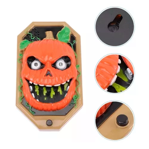 TIMBRE PARA PUERTA, CALAVERA Y CALABAZA, DECORACION DE HALLOWEEN - 1