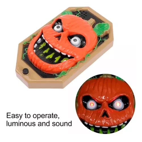 TIMBRE PARA PUERTA, CALAVERA Y CALABAZA, DECORACION DE HALLOWEEN - 2