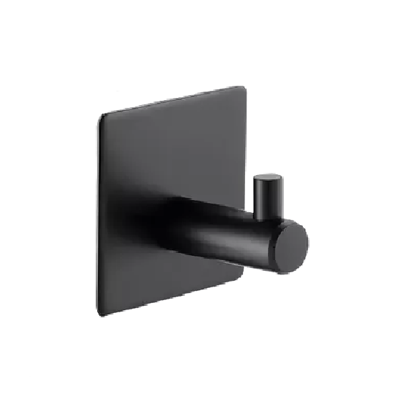 GANCHOS ADHESIVOS COLGADOR PERCHERO BAÑO COCINA ACERO INOXIDABLE NEGRO - 1
