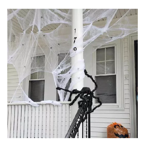 TELARAÑA ARTIFICIAL, PACK DE 12, DECORACION DE HALLOWEEN ELASTICA - 2