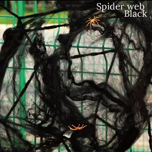TELARAÑA ARTIFICIAL, PACK DE 12, DECORACION DE HALLOWEEN ELASTICA - 4