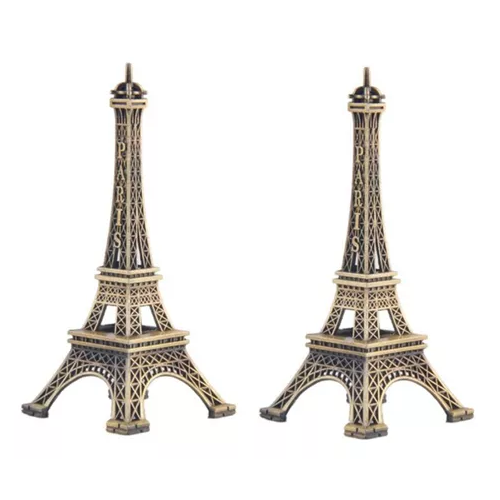 PACK DE 2 ADORNOS DE TORRE EIFFEL METALICA, PARIS, FRANCIA - 1